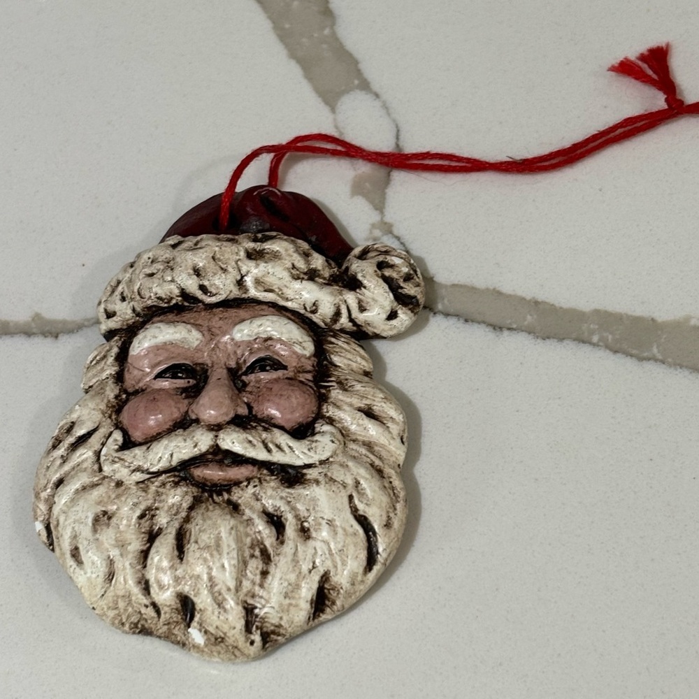 Festive Santa Claus Ornament - Red and White